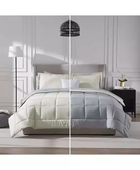 Двусторонняя комплектная кровать в сумке из 7 предметов — полноразмерная — темно-серый/светло-серый Clara Clark, белый