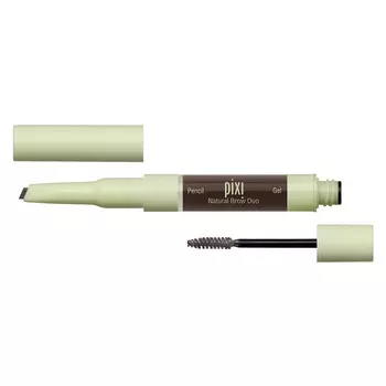 Двусторонняя краска для бровей natural brow duo Pixi, цвет deep brunette, количество 1 шт.