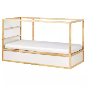 Двусторонняя кровать, белый/сосна, 90x200 см, KURA IKEA