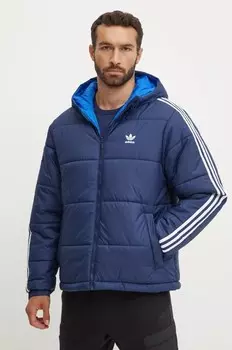 Двусторонняя куртка Adicolor adidas Originals, темно-синий