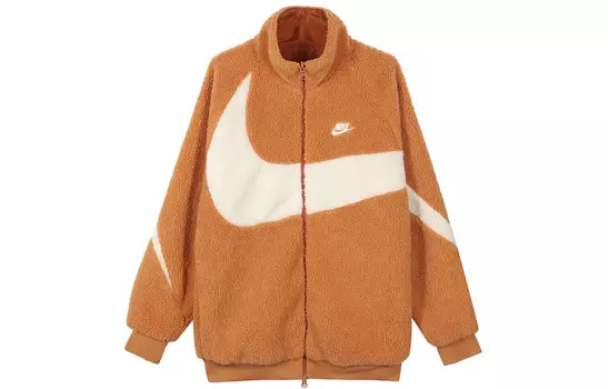 Двусторонняя куртка Boa с большим логотипом Big Swoosh Nike, цвет Hot Curry
