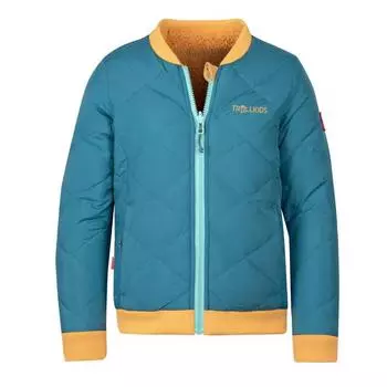 Двусторонняя куртка для девочки Hamar бирюзовый/медовый/голубой TROLLKIDS, цвет gelb