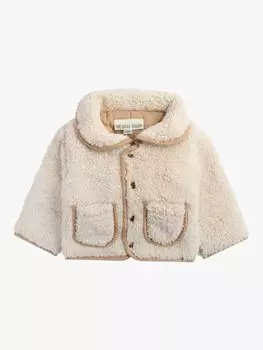 Двусторонняя куртка из флиса и стеганой ткани Baby Sherpa The Little Tailor, крем