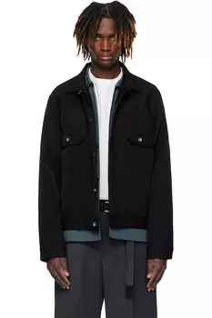 Двусторонняя куртка из шелка и хлопка Sacai, черный