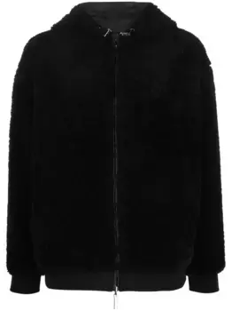 Двусторонняя куртка из шерпы EMPORIO ARMANI, черный