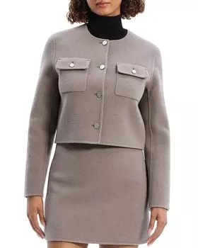 Двусторонняя куртка из шерсти и кашемира с карманами Theory, серый