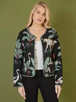 Двусторонняя куртка из стеганого материала животного происхождения Yumi, черный