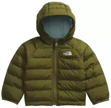 Двусторонняя куртка Perrito с капюшоном для младенцев The North Face, цвет Forest Olive