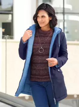 Двусторонняя куртка повседневного образа с капюшоном Casual Looks, синий