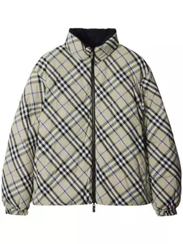 Двусторонняя куртка-пуховик Burberry Snowdon в клетку, нейтральный цвет
