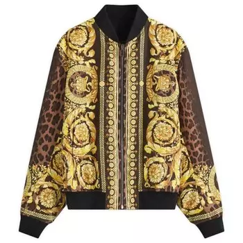 Двусторонняя куртка с принтом Wild Barocco Versace, золотой