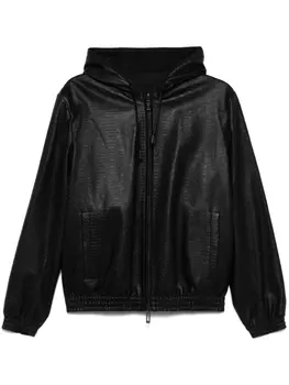 Двусторонняя куртка с тисненым логотипом Emporio Armani, черный