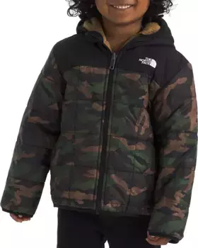 Двусторонняя куртка Shasta с капюшоном и молнией во всю длину The North Face для мальчиков-малышей, цвет Tnf Black Tnf Camo Print