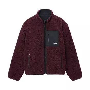 Двусторонняя куртка Stussy Sherpa Бордовый