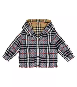 Двусторонняя куртка в клетку baby vintage Burberry Kids, мультиколор