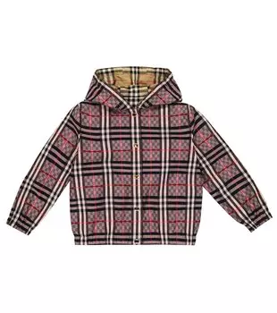 Двусторонняя куртка в клетку vintage check Burberry Kids, мультиколор