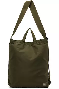 Двусторонняя наплечная сумка-тоут Porter - Yoshida & Co, зеленый