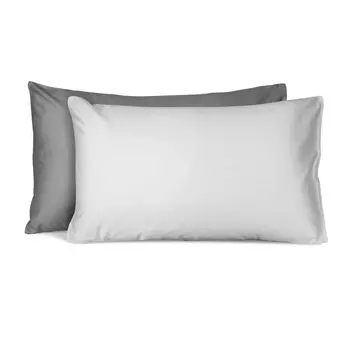 Двусторонняя наволочка из чистого хлопкового атласа - Зеркало Lisola, цвет Ostrica/Grisaglia