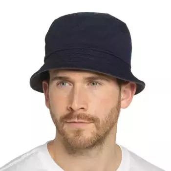 Двусторонняя панама из хлопка KAV, темно-синий