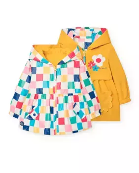 Двусторонняя парка для девочек с капюшоном и застежкой-молнией Boboli, цвет Mostaza