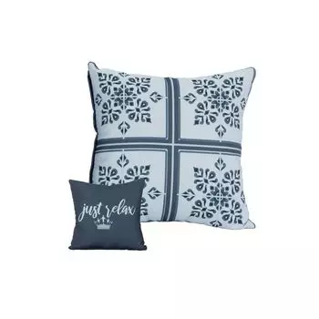 Двусторонняя подушка Primaster New Tiles 45 x 45 см, сине-белая