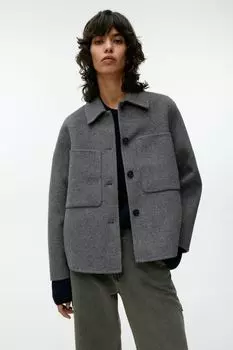 Двусторонняя рубашка из шерсти H&M, серый