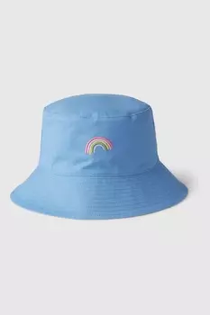 Двусторонняя рыбацкая шапка из натурального хлопка Gap, синий
