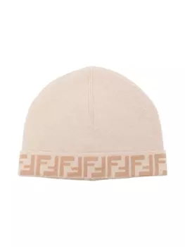 Двусторонняя шапка бини Fendi Kids, нейтральный