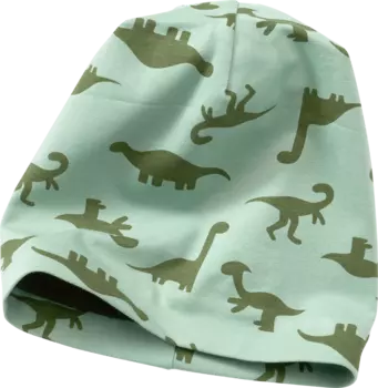 Двусторонняя шапка с рисунком динозавра зеленая размер. 54/55 10шт ALANA