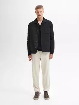 Двусторонняя шерстяная куртка с карманами Massimo Dutti, черный