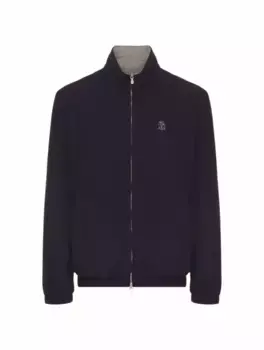 Двусторонняя спортивная кофта Brunello Cucinelli, тёмно-синий