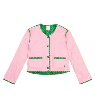 Двусторонняя стеганая куртка из хлопка Polo Ralph Lauren Kids, мультиколор