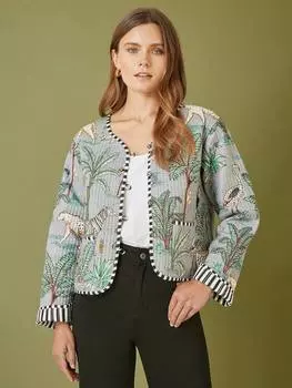 Двусторонняя стеганая куртка с оригинальным принтом Yumi, цвет Grey/Multi