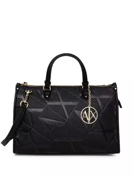 Двусторонняя сумка Armani Exchange с тисненым логотипом, черный