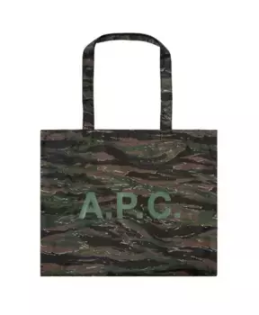 Двусторонняя сумка для покупок с логотипом на плече A.P.C., мультиколор