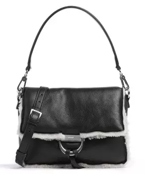 Двусторонняя сумка на плечо Temi из овчины из мягкой яловой кожи Abro, черный