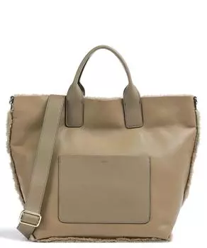 Двусторонняя сумка Raquel из овчины из зернистой коровьей кожи и искусственного меха Abro, коричневый