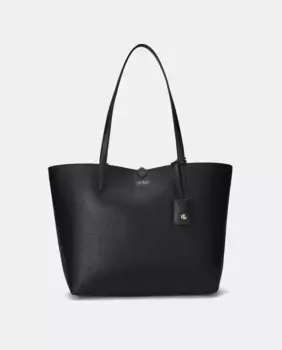 Двусторонняя сумка-шопер среднего размера с принтом Lauren Ralph Lauren, черный