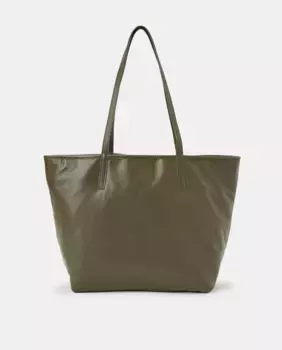 Двусторонняя сумка-шоппер из кожи и нейлона Tintoretto, цвет Kaki