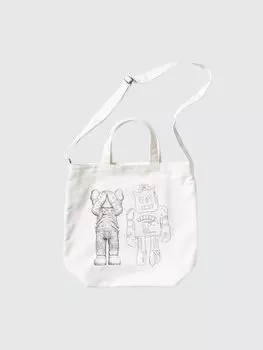 Двусторонняя сумка-тоут kaws + warhol ut Uniqlo, белый