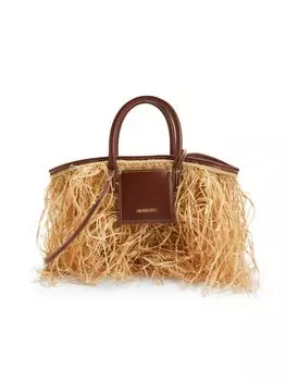 Двусторонняя сумка-тоут с бахромой Jacquemus, коричневый