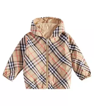 Двусторонняя техническая куртка Burberry Check Burberry Kids, цвет sand ip check