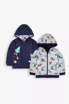 Двусторонняя толстовка с аппликацией для мальчиков JoJo Maman Bb, синий