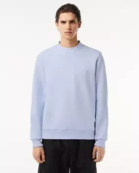 Двусторонняя толстовка с жаккардовым воротником и логотипом Lacoste, светло-синий