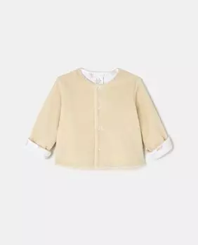 Двусторонняя велюровая куртка с леопардовым принтом Cotton Juice, бежевый