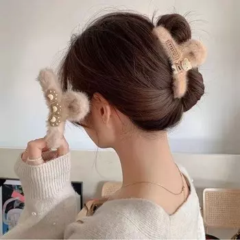 Двусторонняя заколка для волос с пряжкой XL Fluffy 13 см Sp256K Inna Marka