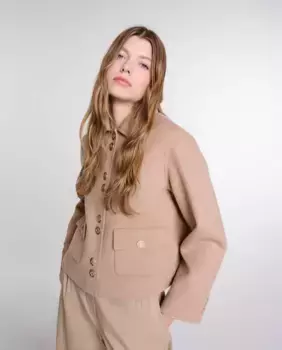 Двусторонняя женская куртка с кнопками Maje, цвет Camel