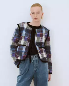 Двусторонняя женская куртка со шнуровкой Object, синий