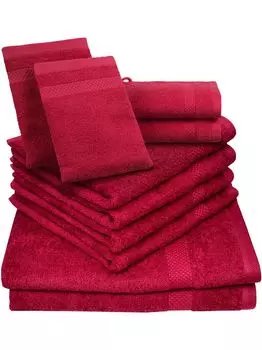 Dyckhoff Planet красный 4 полотенца для рук 50 х 100 см, 2 полотенца для душа 70 х 140 см, 2 гостевых полотенца, 2 рукавицы для мытья