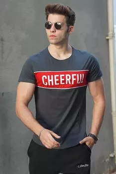 Дымчатая футболка Printed Crew Neck 2881 MADMEXT